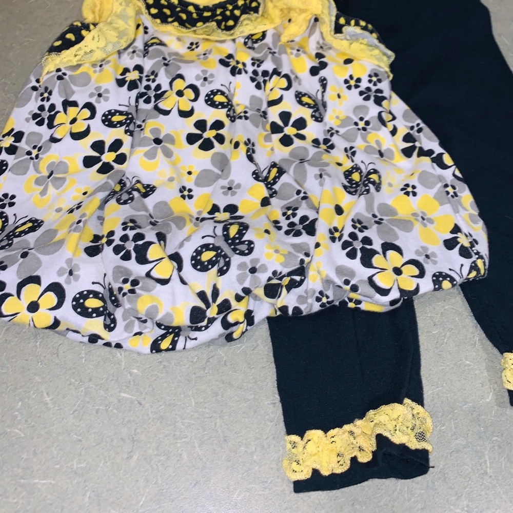 2T 24M bubble top outfit with ruffle leggings set - Picture 3 of 9